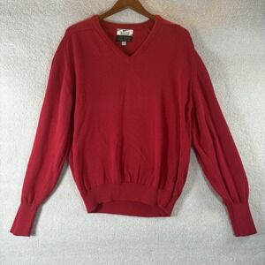 Vintage Bridgeport Men's 100% Egyptian Cotton V-Neck Sweater Preppy Grandpa